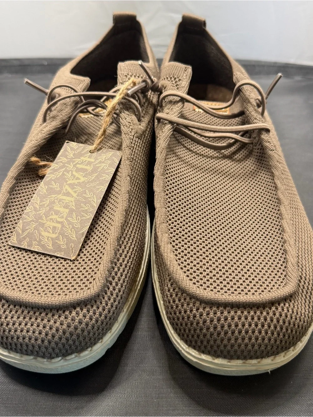 NWT ITAZERO Men's Khaki Knit Slip-On mesh Loafers boat shoes Shoes Size 11W